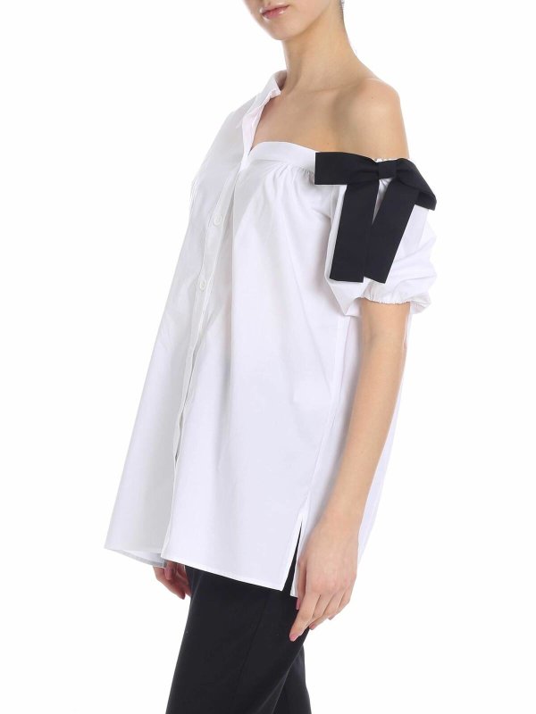 Vivetta: shirts online - Pisa shirt in white with black bow
