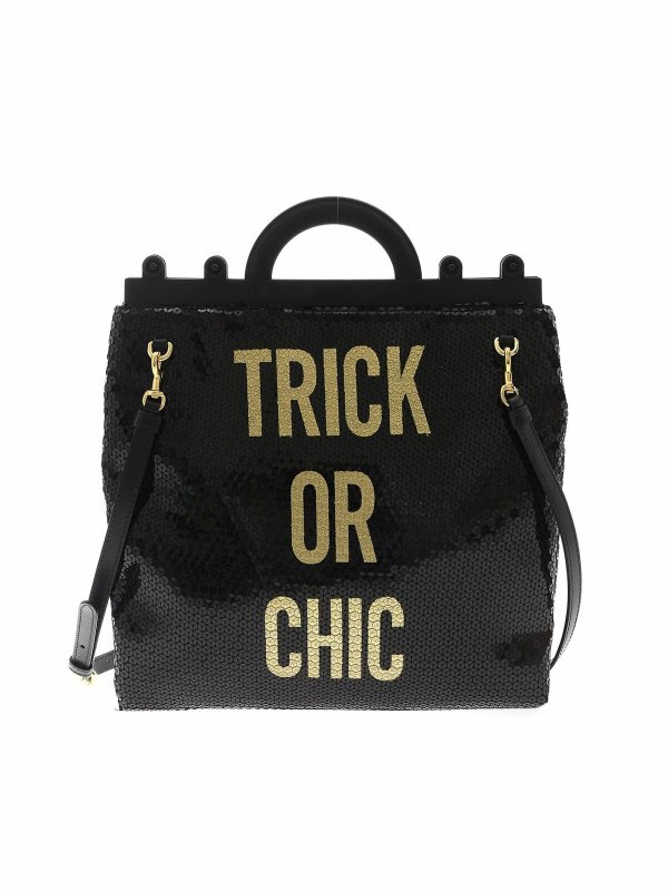 MOSCHINO: totes bags - Trick Or Chic sequin handbag