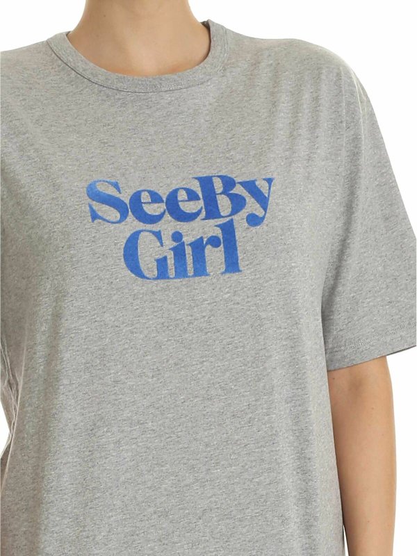 See By Girl T-shirt in grey shop online: SEE BY CHLOE