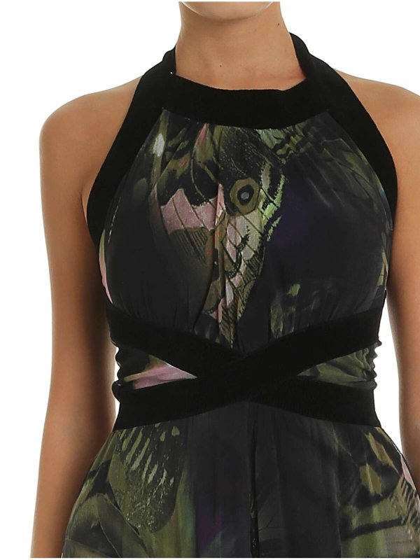 Abito in tulle stampa farfalle shop online: FUZZI