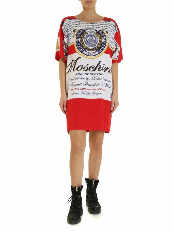 MOSCHINO: abiti corti - Moschino x Budweiser abito rosso