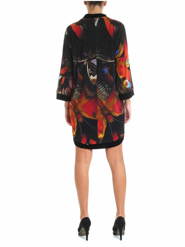 iKRIX FUZZI: short dresses - Black tulle dress with red prints