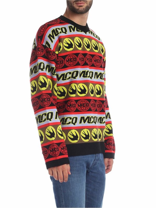 McQ Alexander Mcqueen: Strickpullover mit Rundhalsausschnitt online - Rundhalspullover - Bunt