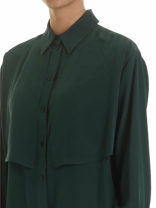 Shirt in dark green with panels shop online: SEE BY CHLOE