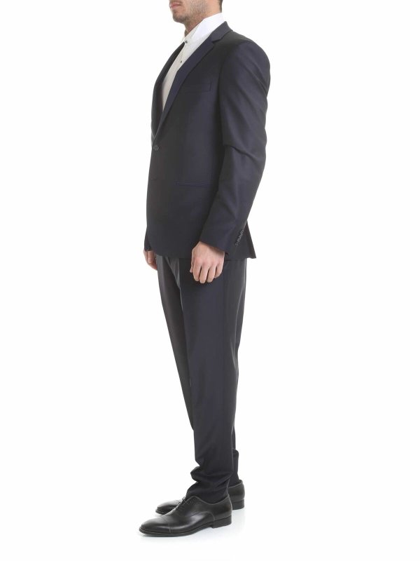 KARL LAGERFELD: formal suits online - Dark blue virgin wool suit