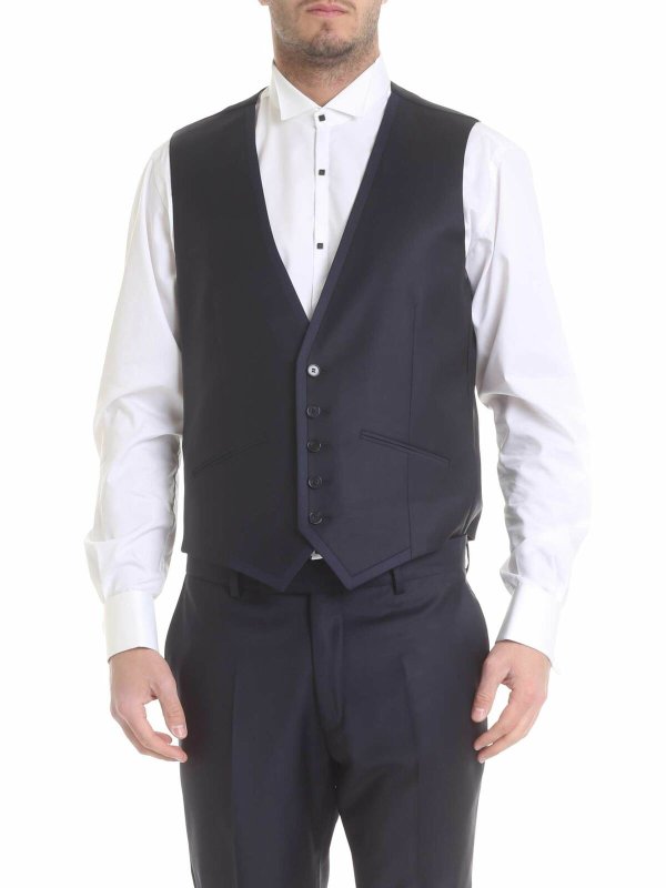 iKRIX KARL LAGERFELD: Dark blue virgin wool suit