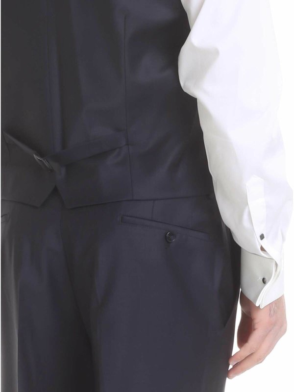 formal suits shop online Dark blue virgin wool suit