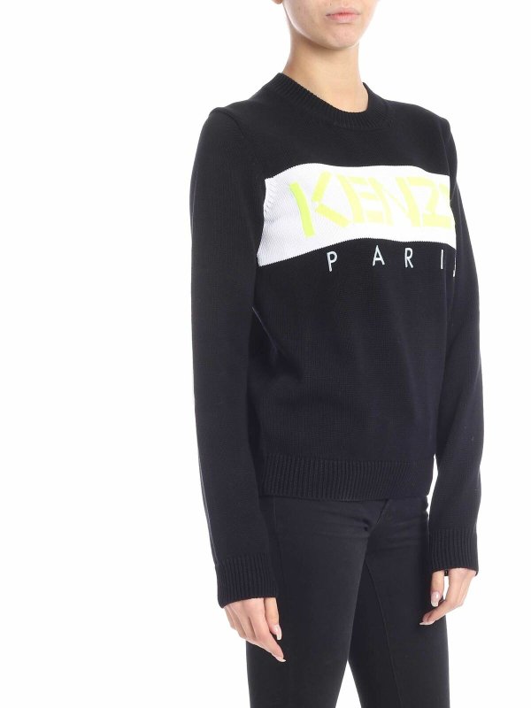 KENZO: Strickpullover mit Rundhalsausschnitt online - Rundhalspullover - Schwarz