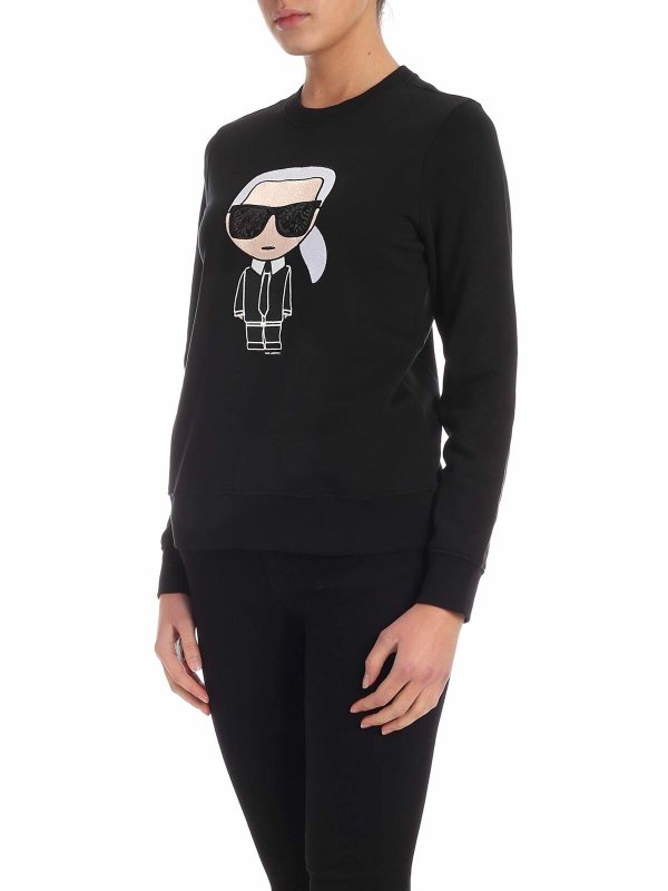 KARL LAGERFELD: t-shirt online - Felpa Ikonik Karl nera