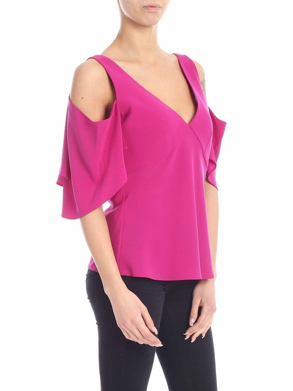McQ Alexander Mcqueen: tops & shirts online - Off-shoulders top in cyclamen pink