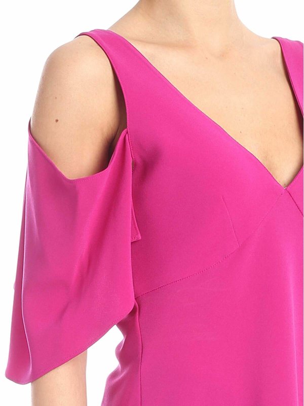 Off-shoulders top in cyclamen pink shop online: McQ Alexander Mcqueen