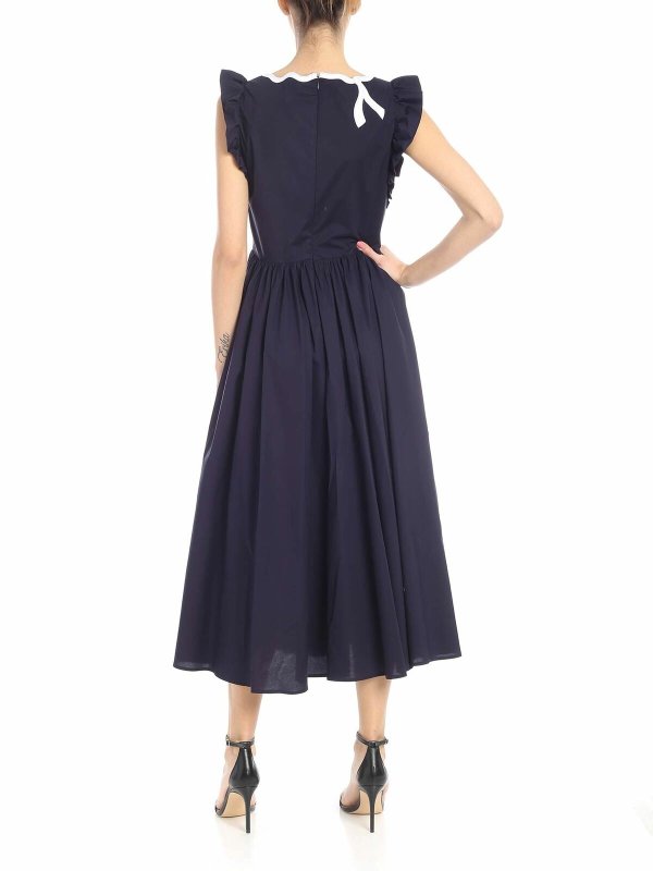 iKRIX Vivetta: maxi dresses - Sona dress in blue with white bow embroidery