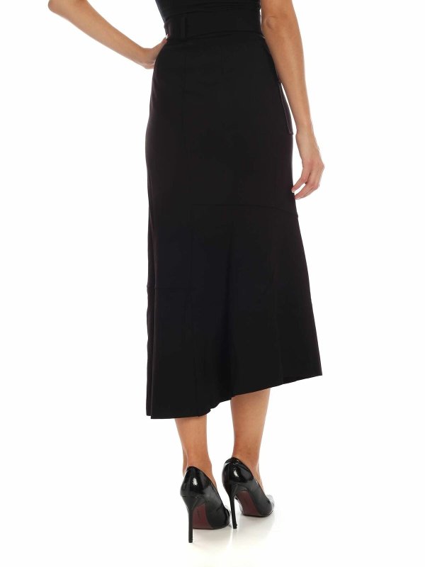 The Best Shops FUZZI: Knee length skirts & Midi - Black skirt with front vent