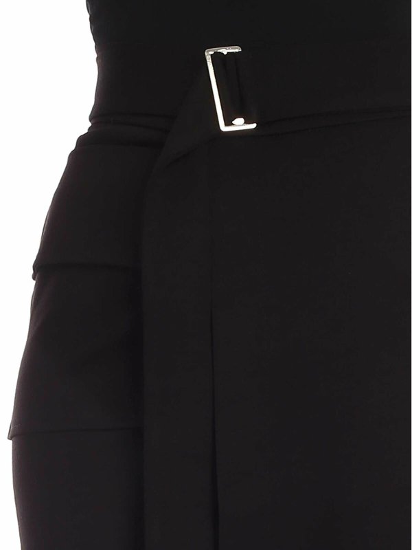 Black skirt with front vent shop online: FUZZI