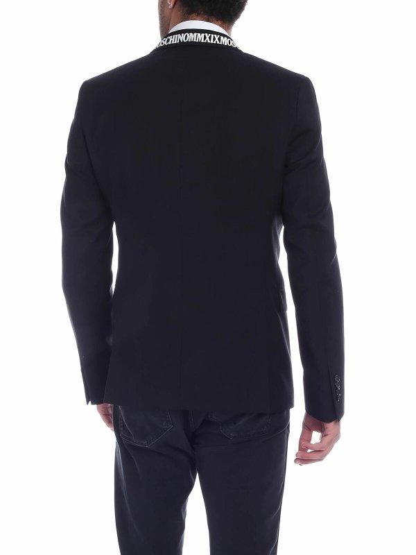 iKRIX MOSCHINO: giacche blazer - Giacca nera con logo sul revers
