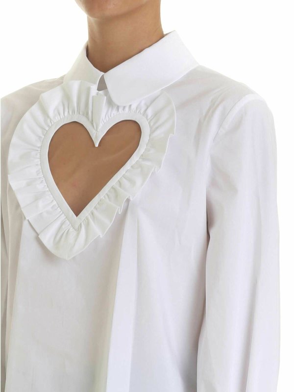 Blusa bianca con inserto cuore shop online: Vivetta