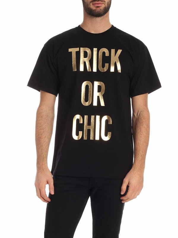 MOSCHINO: t-shirts - Trick Or Chic T-shirt in black