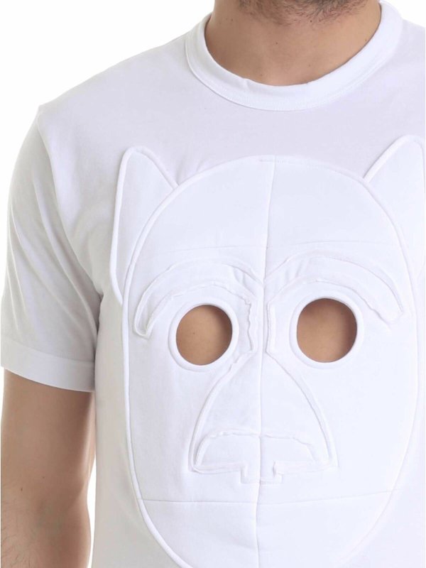 T-shirt Mask in puro cotone bianco shop online: COMME DES GARCONS SHIRT