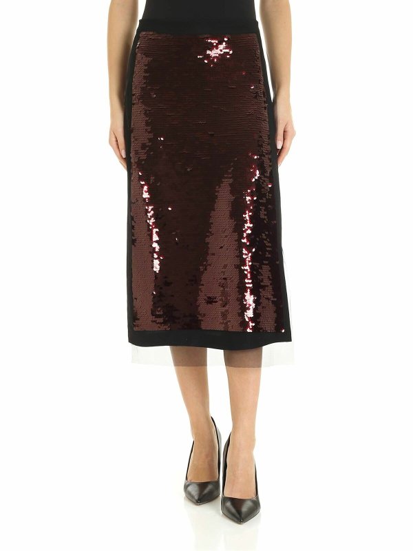 McQ Alexander Mcqueen: Knee length skirts & Midi - Maxi-sequins skirt in black