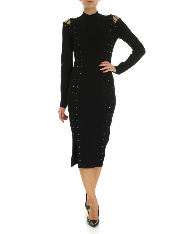 McQ Alexander Mcqueen: maxi dresses - Long dress in black with shoulder cut-out