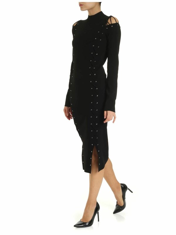 McQ Alexander Mcqueen: maxi dresses online - Long dress in black with shoulder cut-out