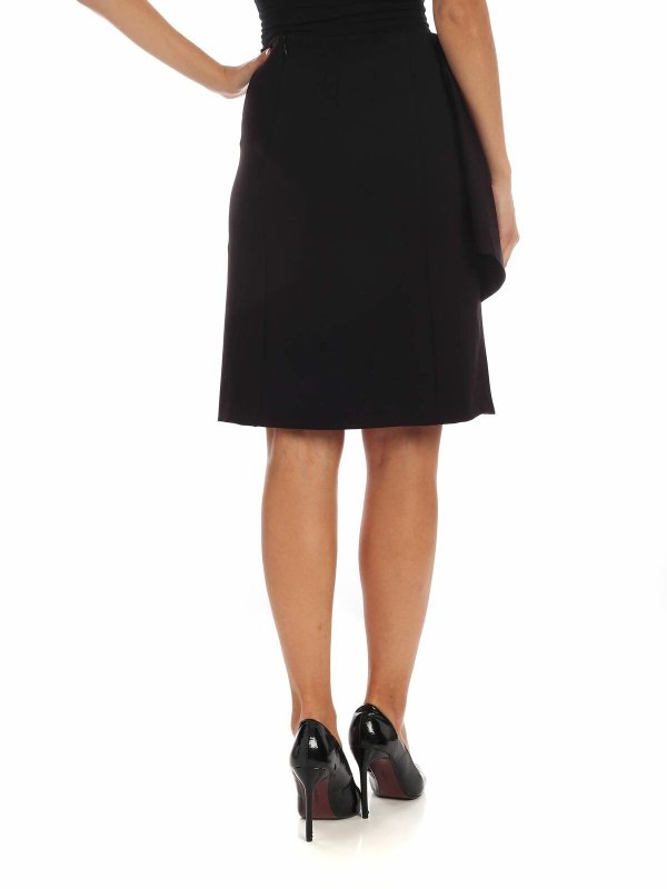 iKRIX FUZZI: Knee length skirts & Midi - Black knee-length skirt with drapery