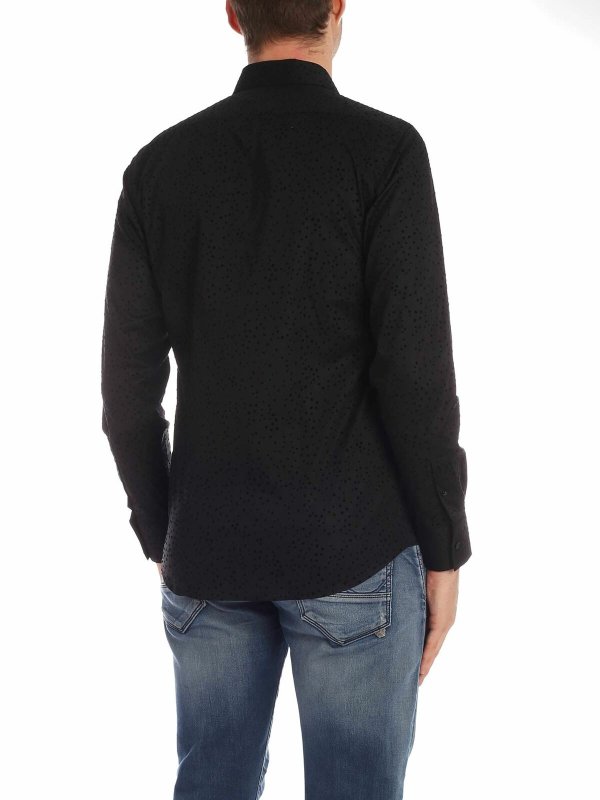 iKRIX KARL LAGERFELD: shirts - Flock polka dot shirt in black