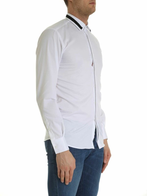 KARL LAGERFELD: shirts online - White shirt with black insert