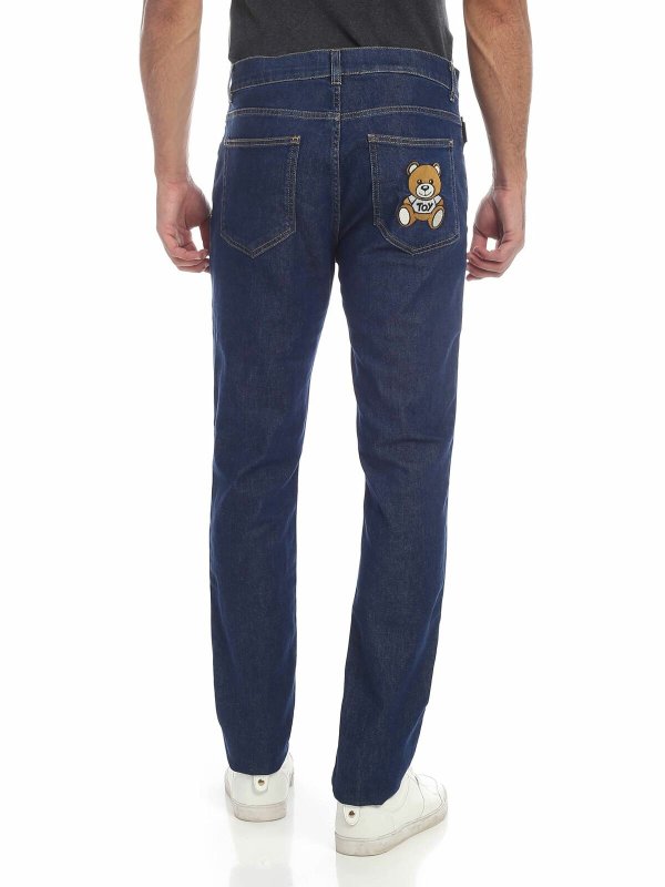 iKRIX MOSCHINO: jeans dritti, a sigaretta - Jeans blu con Moschino Teddy Bear
