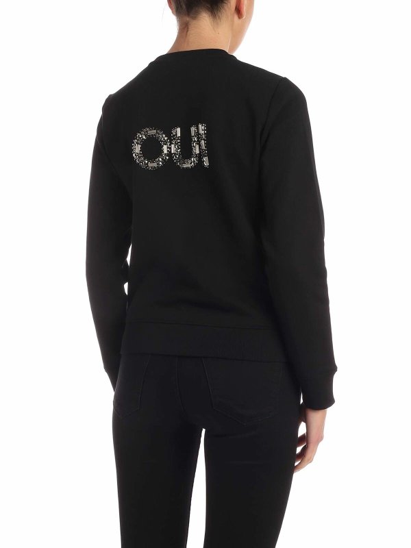 iKRIX KARL LAGERFELD: Sweatshirts & Sweaters - Karl Oui crewneck sweatshirt in black