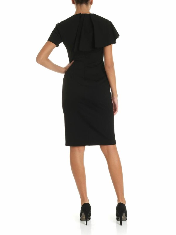 iKRIX FUZZI: abiti al ginocchio - Abito al ginocchio nero con pieghe