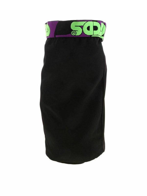 iKRIX GCDS: Bucket bags - Rubberized logo print bag in black