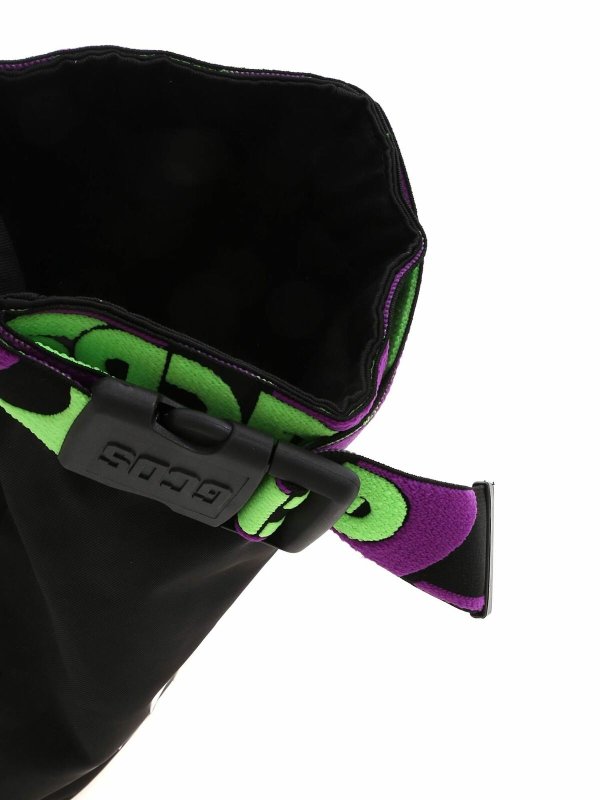 GCDS buy online Rubberized logo print bag in black