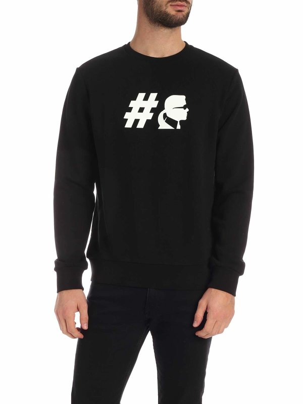 KARL LAGERFELD: Sweatshirts & Sweaters - Kameo sweatshirt in black