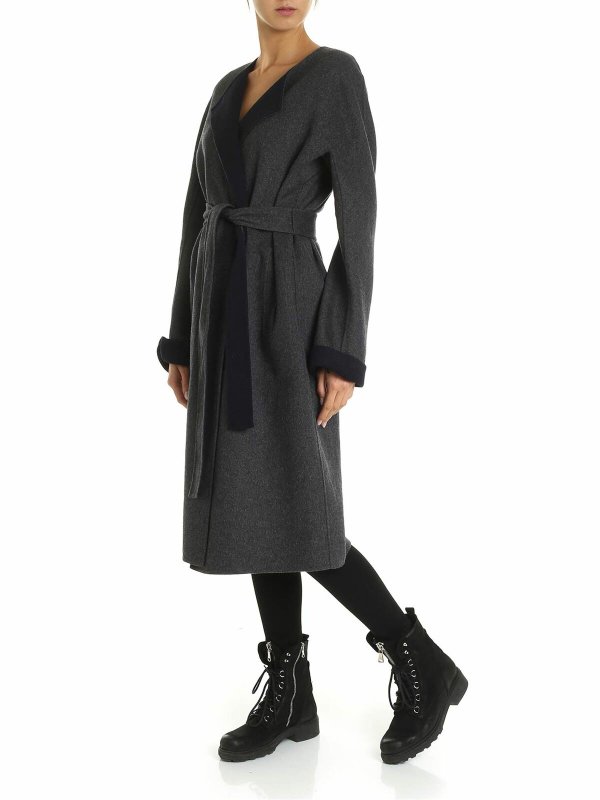 DKNY: cardigans online - Reversible cardigan in blue and gray