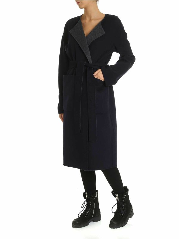 iKRIX DKNY: Reversible cardigan in blue and gray