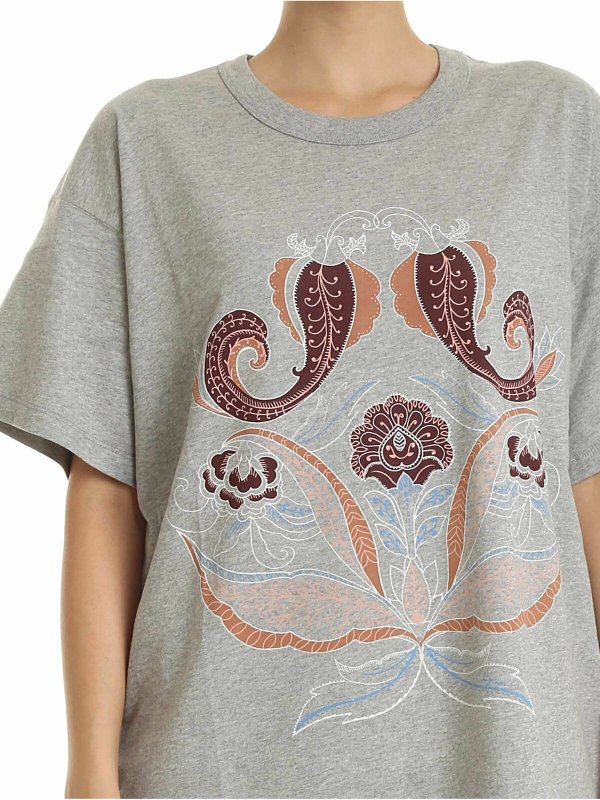 Drizzle printed oversized T-shirt in grey shop online: SEE BY CHLOE