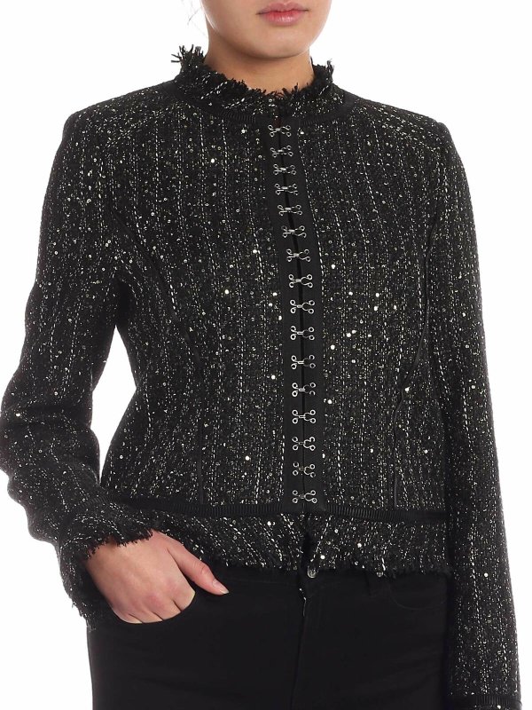 Giacca Sparkle Bouclè nera shop online: KARL LAGERFELD