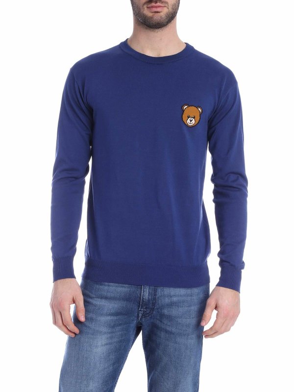 MOSCHINO: Pull col rond - Pull Col Rond - Bleu