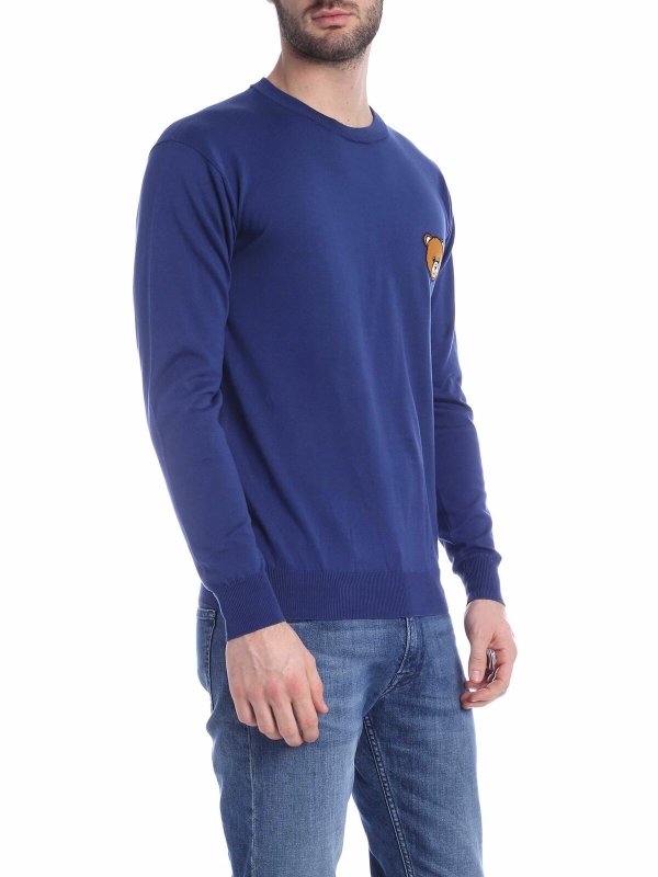 MOSCHINO: Pull col rond online - Pull Col Rond - Bleu