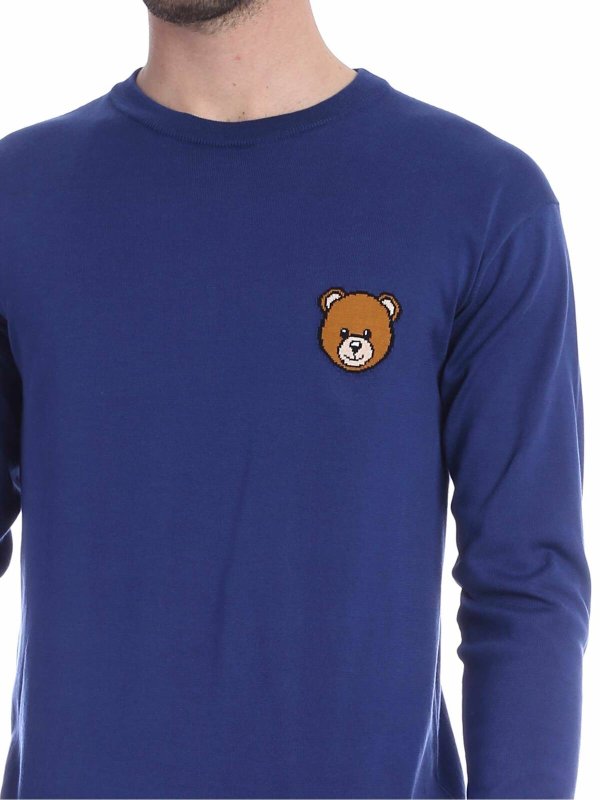 Pull Col Rond - Bleu shop online: MOSCHINO