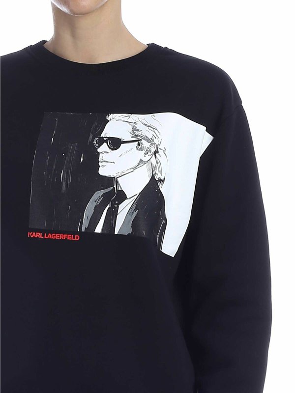 Karl Legend sweatshirt in black shop online: KARL LAGERFELD