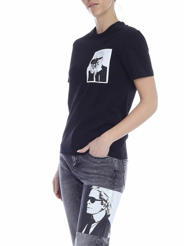 KARL LAGERFELD: t-shirt online - T-shirt Karl Legend Pocket nera