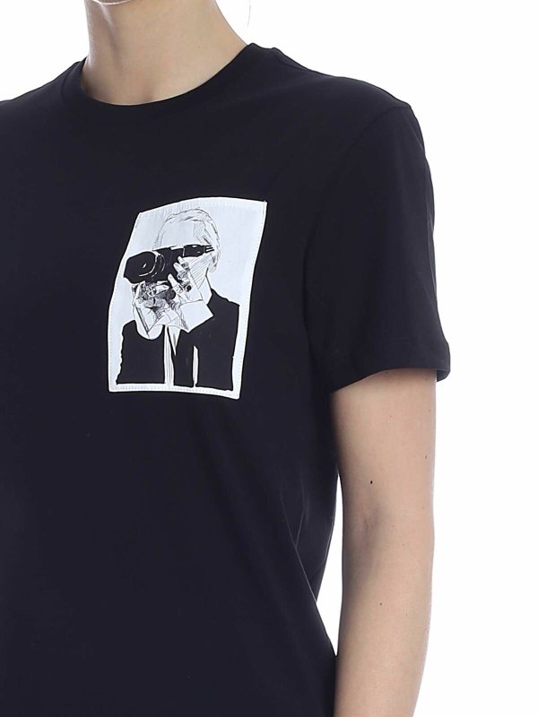T-shirt Karl Legend Pocket nera shop online: KARL LAGERFELD
