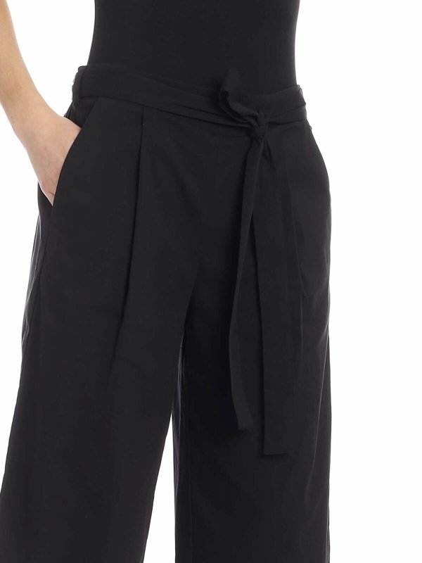 Crop pants in black with bow at the waist shop online: DKNY