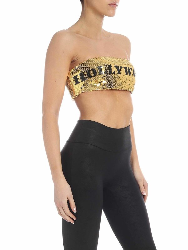 MOSCHINO: tops & shirts online - Hollywood top in golden sequins