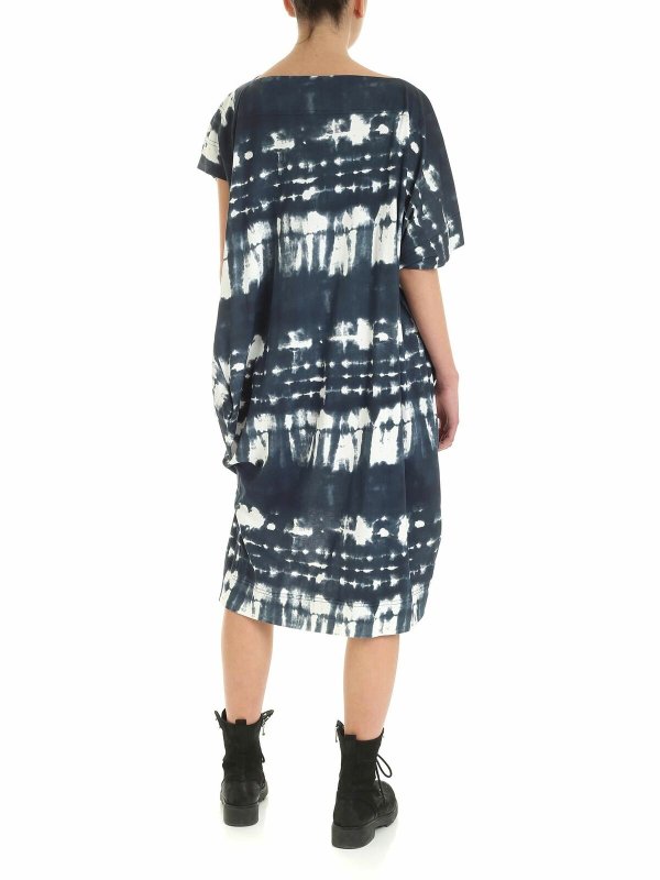 Palm dress in blue and white