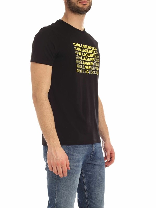 KARL LAGERFELD: t-shirts online - Karl Triangle print T-shirt in black