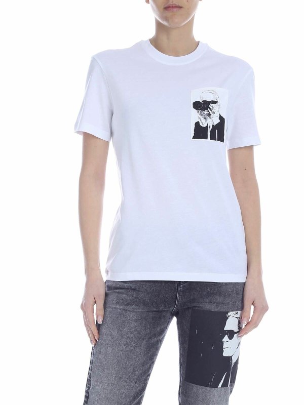 KARL LAGERFELD: T-shirts - T-Shirt - Blanc