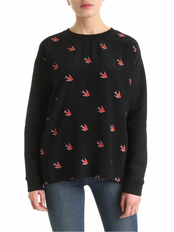 McQ Alexander Mcqueen: Sweatshirts & Sweaters - Luxury swallow sweatshirt in black